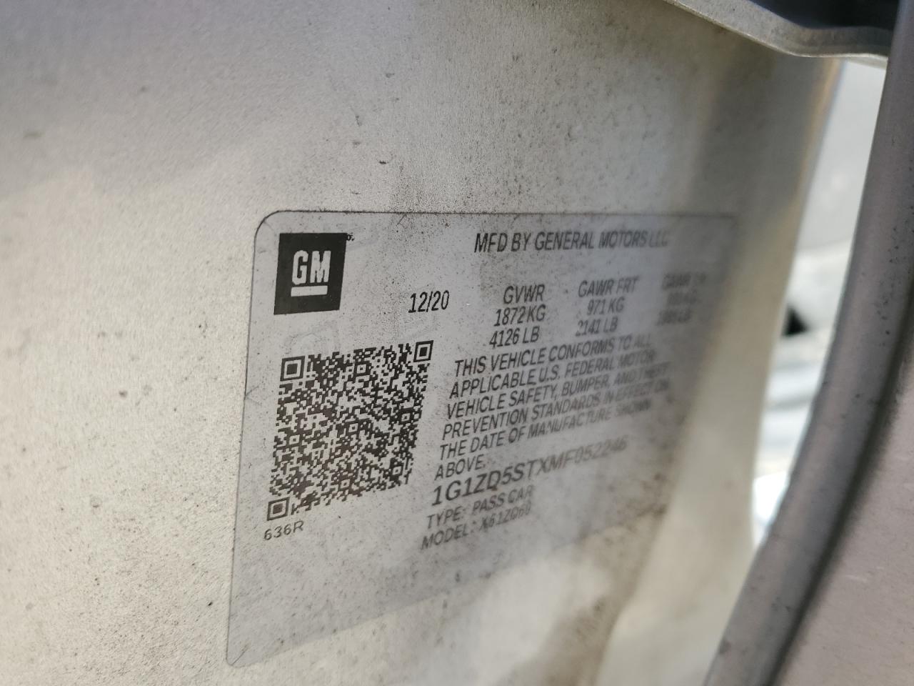 2021 Chevrolet Malibu VIN 1G1ZD5STXMF052246 Copart auction photo, all over damage thumbnail 13
