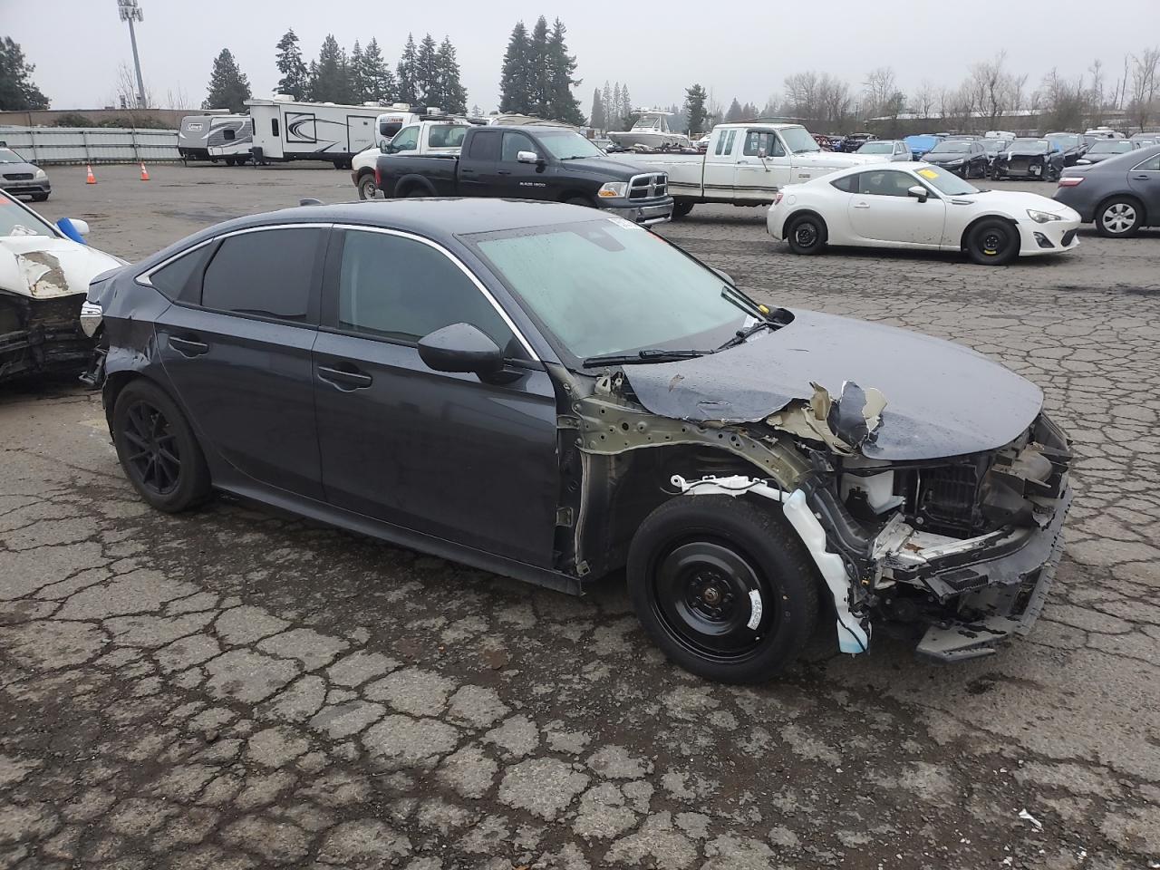 2022 Honda Civic VIN 2HGFE2F28NH507054 Copart auction photo, all over damage thumbnail 4