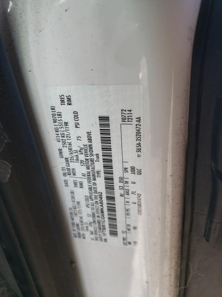 2021 Ford Transit VIN 1FTBR1CG6MKA80492 Copart auction photo, rear end / minor dent/scratches damage thumbnail 13