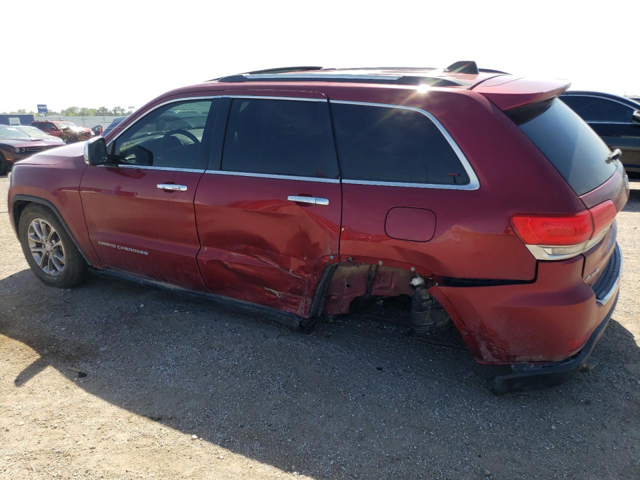 2014 Jeep Grand Cherokee VIN 1C4RJFBGXEC350968 Copart auction photo, side / rear end damage thumbnail 2