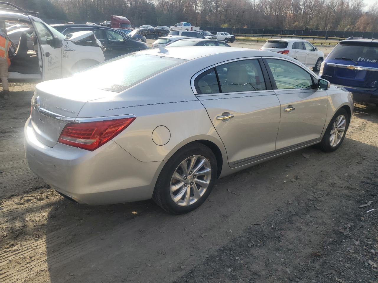 2014 Buick LaCrosse VIN 1G4GB5G39EF267790 Copart auction photo, rear end / side damage thumbnail 3