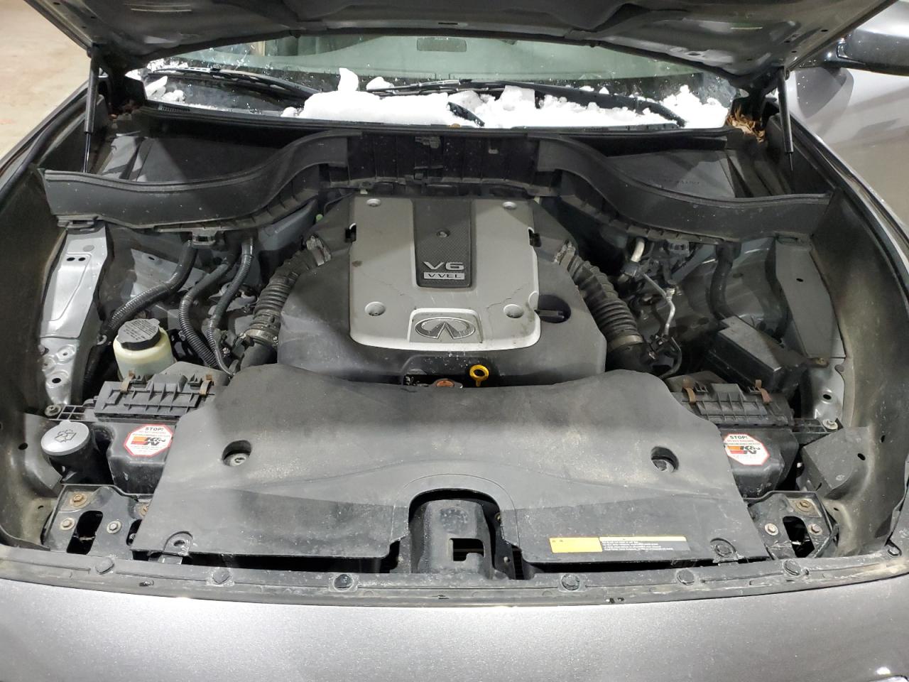 2017 Infiniti QX70 VIN JN8CS1MU2HM142630 Copart auction photo, front end / undercarriage damage thumbnail 12