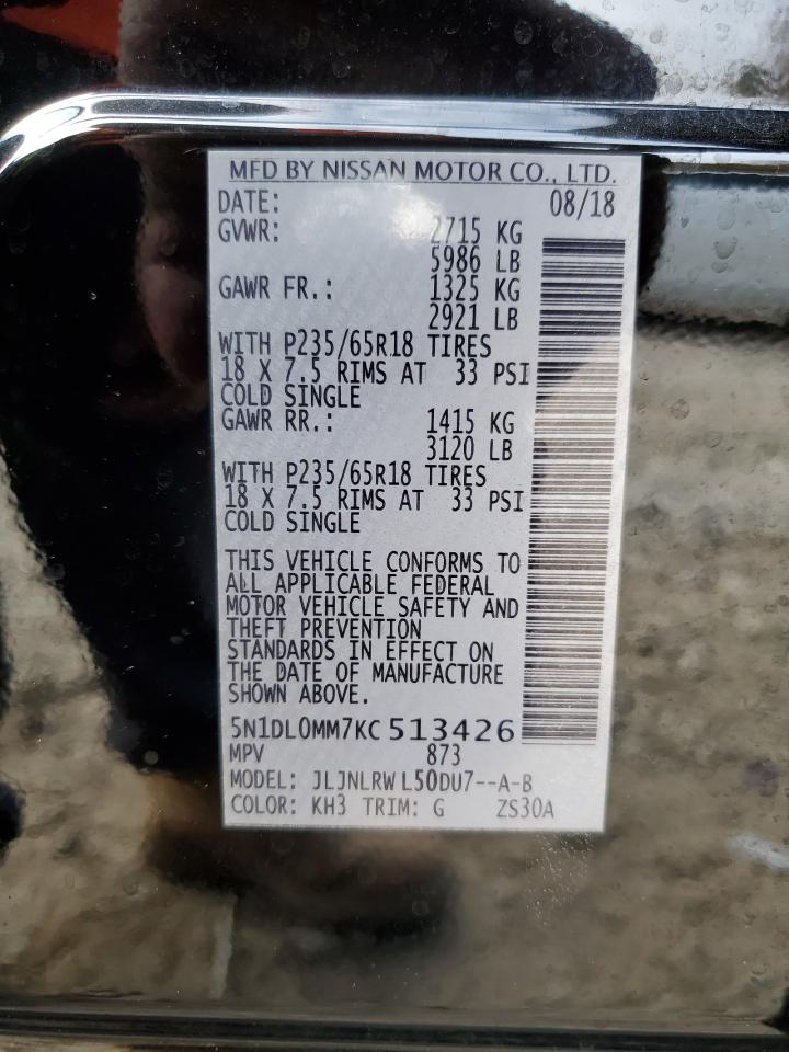 2019 Infiniti QX60 VIN 5N1DL0MM7KC513426 Copart auction photo, rear end damage thumbnail 13