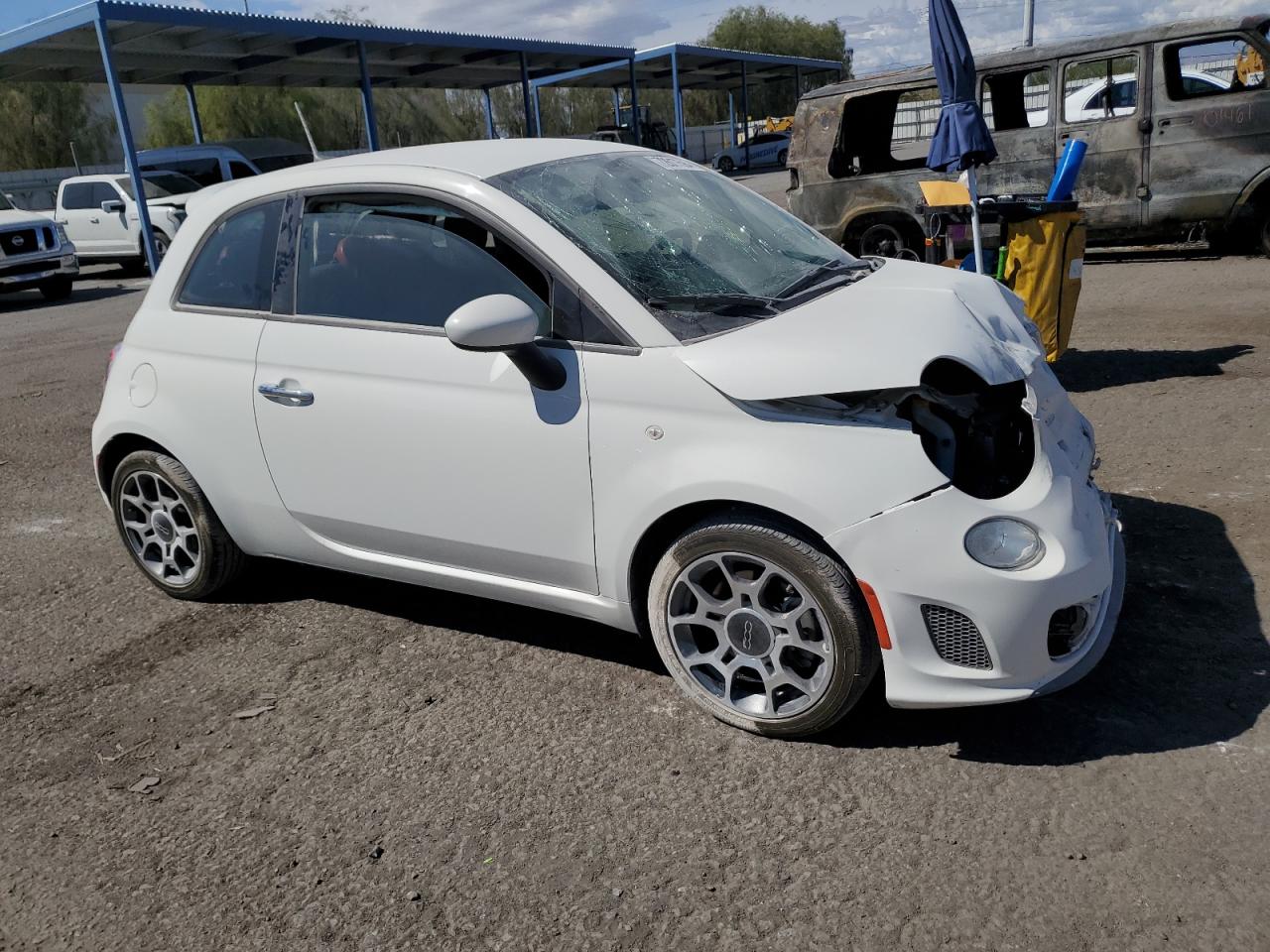 2018 Fiat 500 VIN 3C3CFFKH3JT465141 Copart auction photo, front end damage thumbnail 4