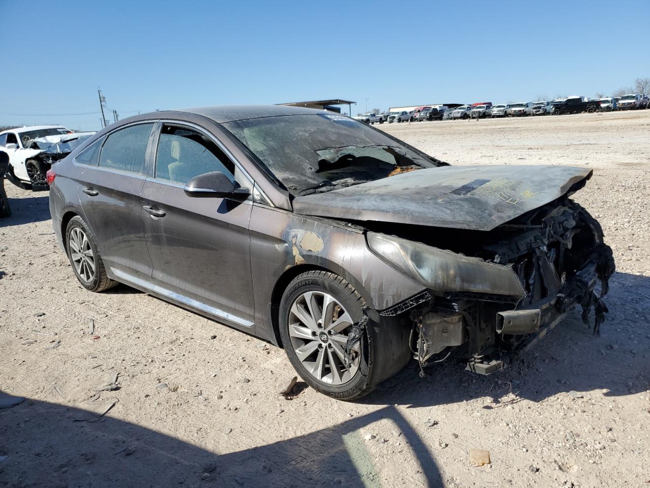 2015 Hyundai Sonata VIN 5NPE34AF6FH083095 Copart auction photo, burn - engine / minor dent/scratches damage thumbnail 4