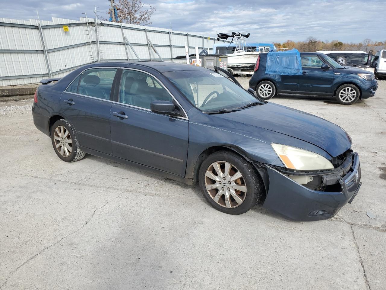 2007 Honda Accord VIN 1HGCM66587A029291 Copart auction photo, front end / side damage thumbnail 4