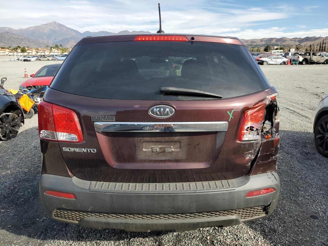 2012 KIA Sorento VIN 5XYKT3A18CG263280 Copart auction photo, rear end / side damage thumbnail 6