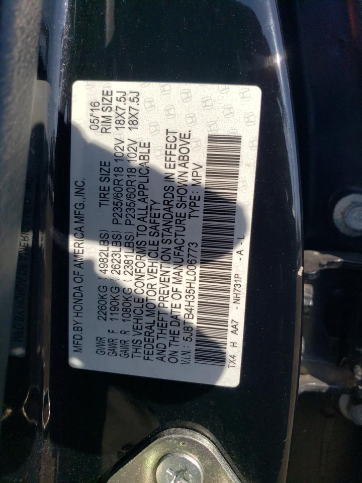 2017 Acura RDX VIN 5J8TB4H35HL006773 Copart auction photo, front end / minor dent/scratches damage thumbnail 13