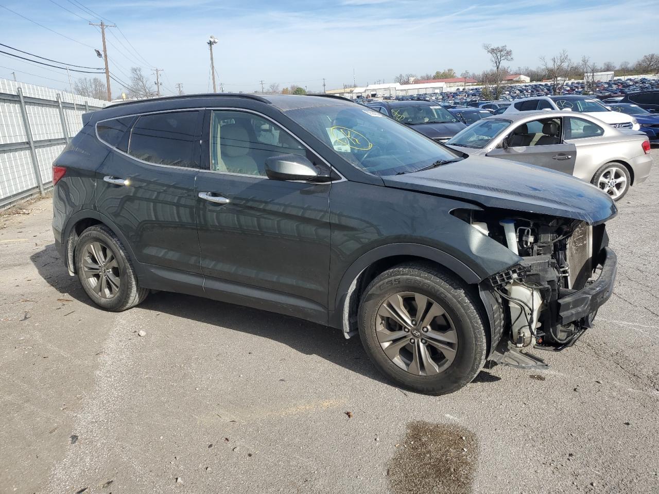 2014 Hyundai Santa Fe VIN 5XYZU3LB3EG134576 Copart auction photo, front end / rear end damage thumbnail 4