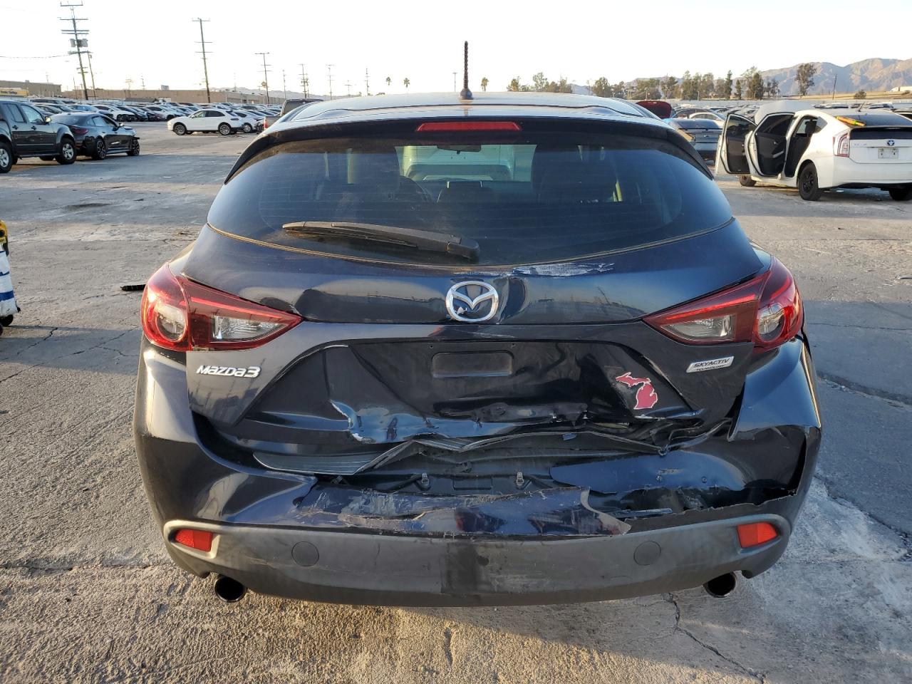 2016 Mazda 3 VIN 3MZBM1L74GM269182 Copart auction photo, rear end / side damage thumbnail 6
