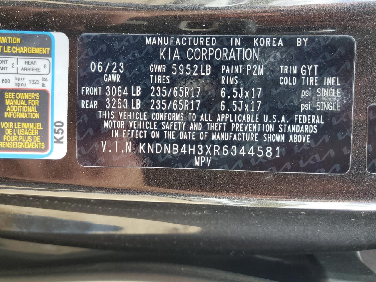 2024 KIA Carnival VIN KNDNB4H3XR6344581 Copart auction photo, rear end damage thumbnail 15