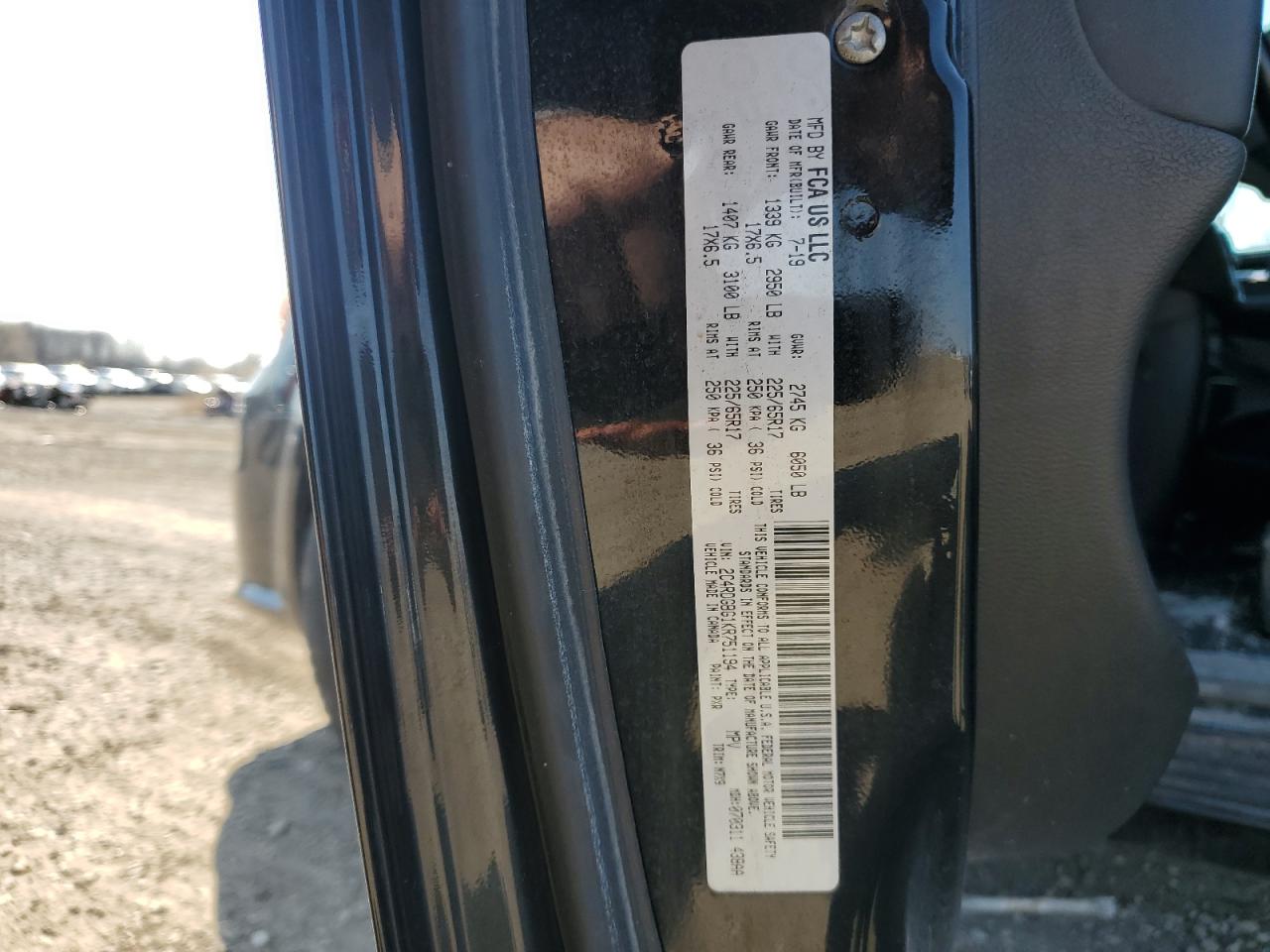 2019 Dodge Caravan VIN 2C4RDGBG1KR751194 Copart auction photo, front end damage thumbnail 13