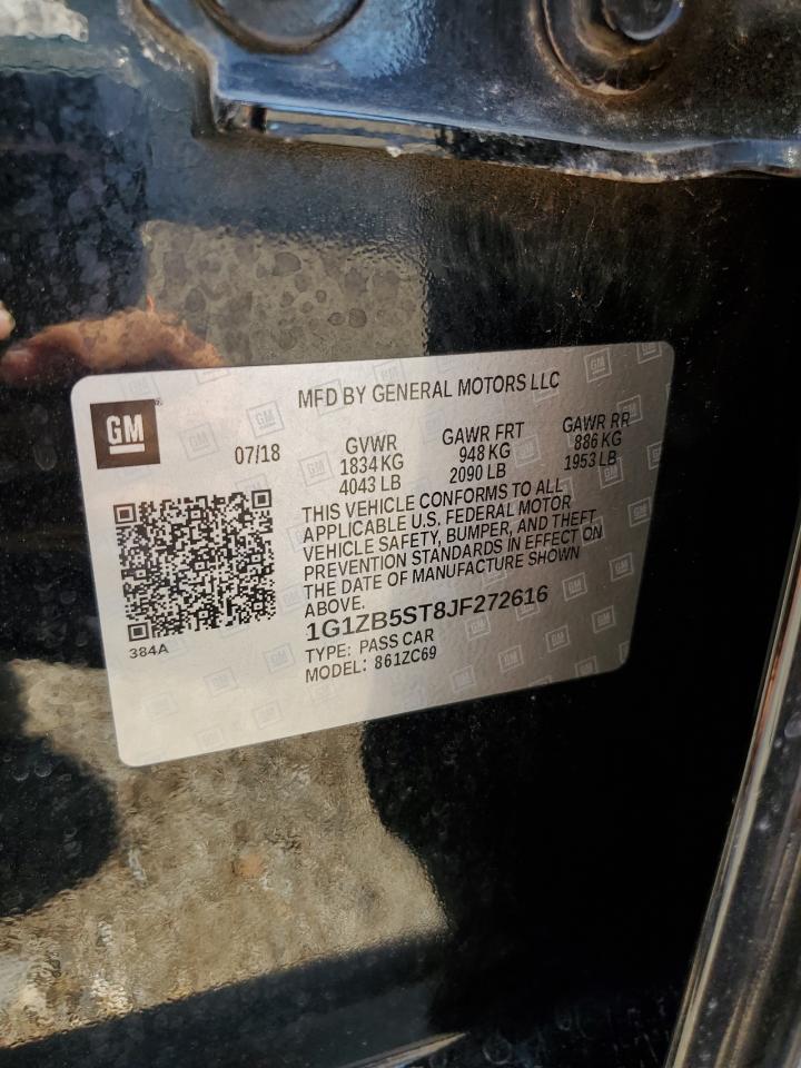 2018 Chevrolet Malibu VIN 1G1ZB5ST8JF272616 Copart auction photo, side / front end damage thumbnail 14