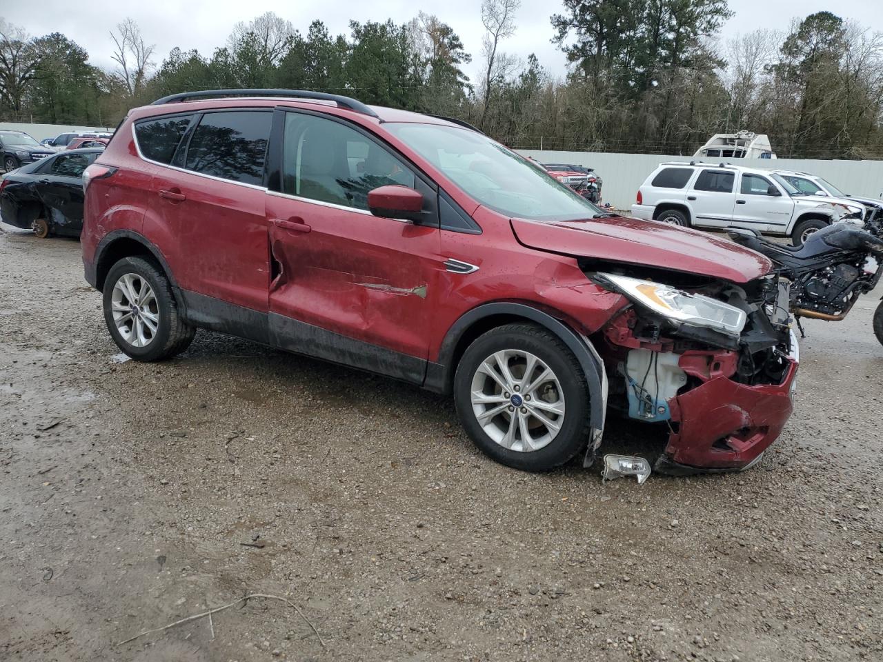 2018 Ford Escape VIN 1FMCU0HD8JUB04508 Copart auction photo, front end / side damage thumbnail 4