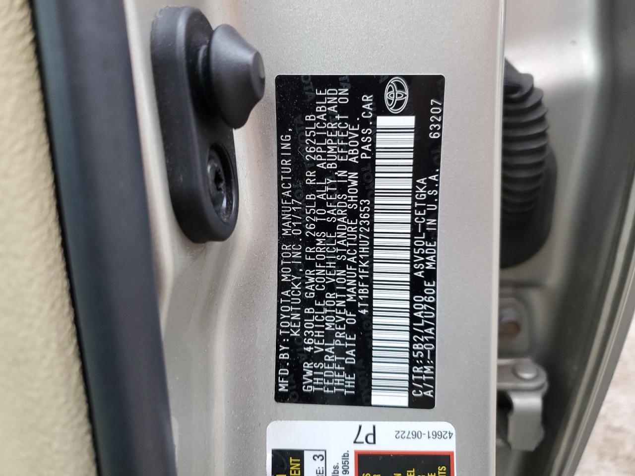 2017 Toyota Camry VIN 4T1BF1FK1HU723653 Copart auction photo, front end damage thumbnail 14