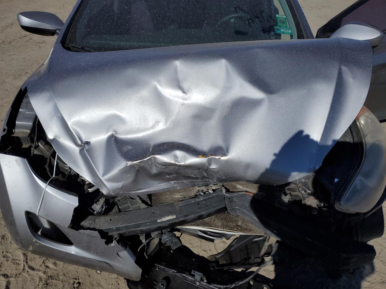 2013 Hyundai Elantra VIN KMHDH4AE5DU921796 Copart auction photo, front end / mechanical damage thumbnail 13
