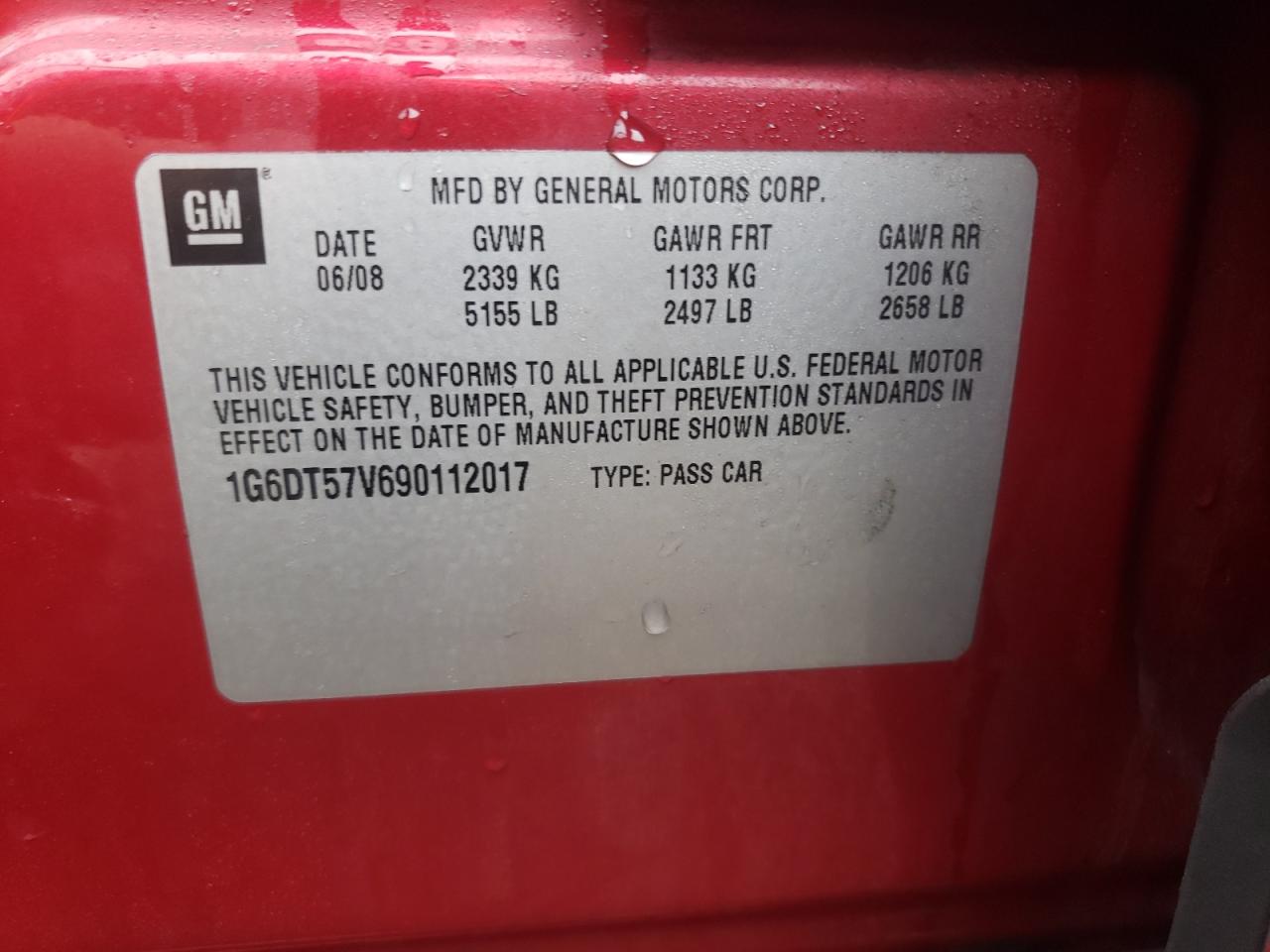 2009 Cadillac CTS VIN 1G6DT57V690112017 Copart auction photo, front end / rear end damage thumbnail 12