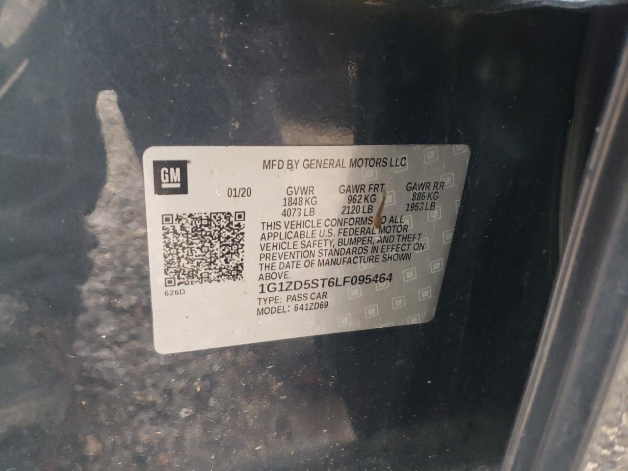 2020 Chevrolet Malibu VIN 1G1ZD5ST6LF095464 Copart auction photo, front end / minor dent/scratches damage thumbnail 12