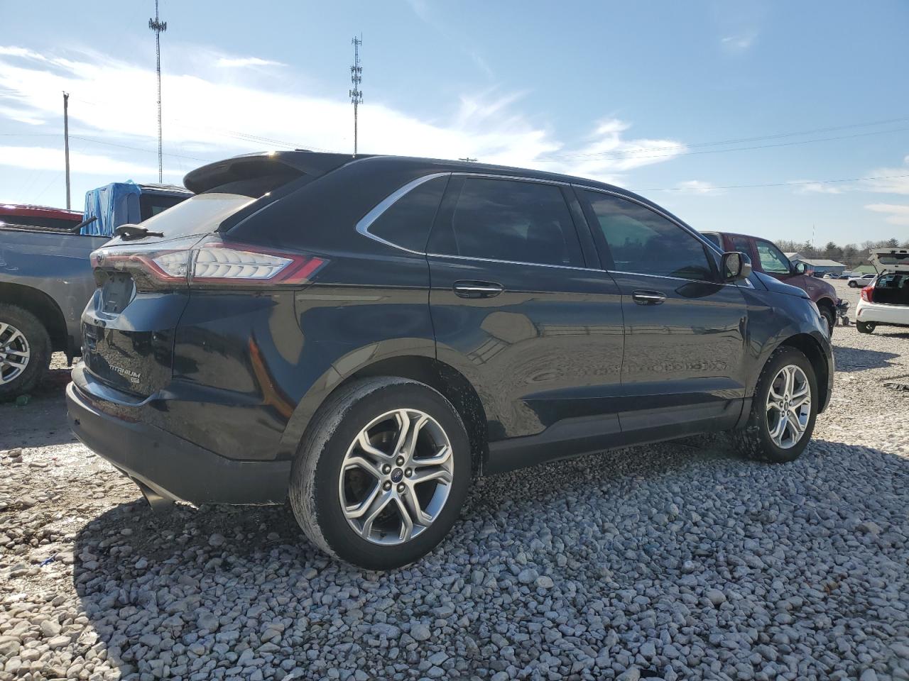 2017 Ford Edge VIN 2FMPK4K88HBB18869 Copart auction photo, front end / side damage thumbnail 3