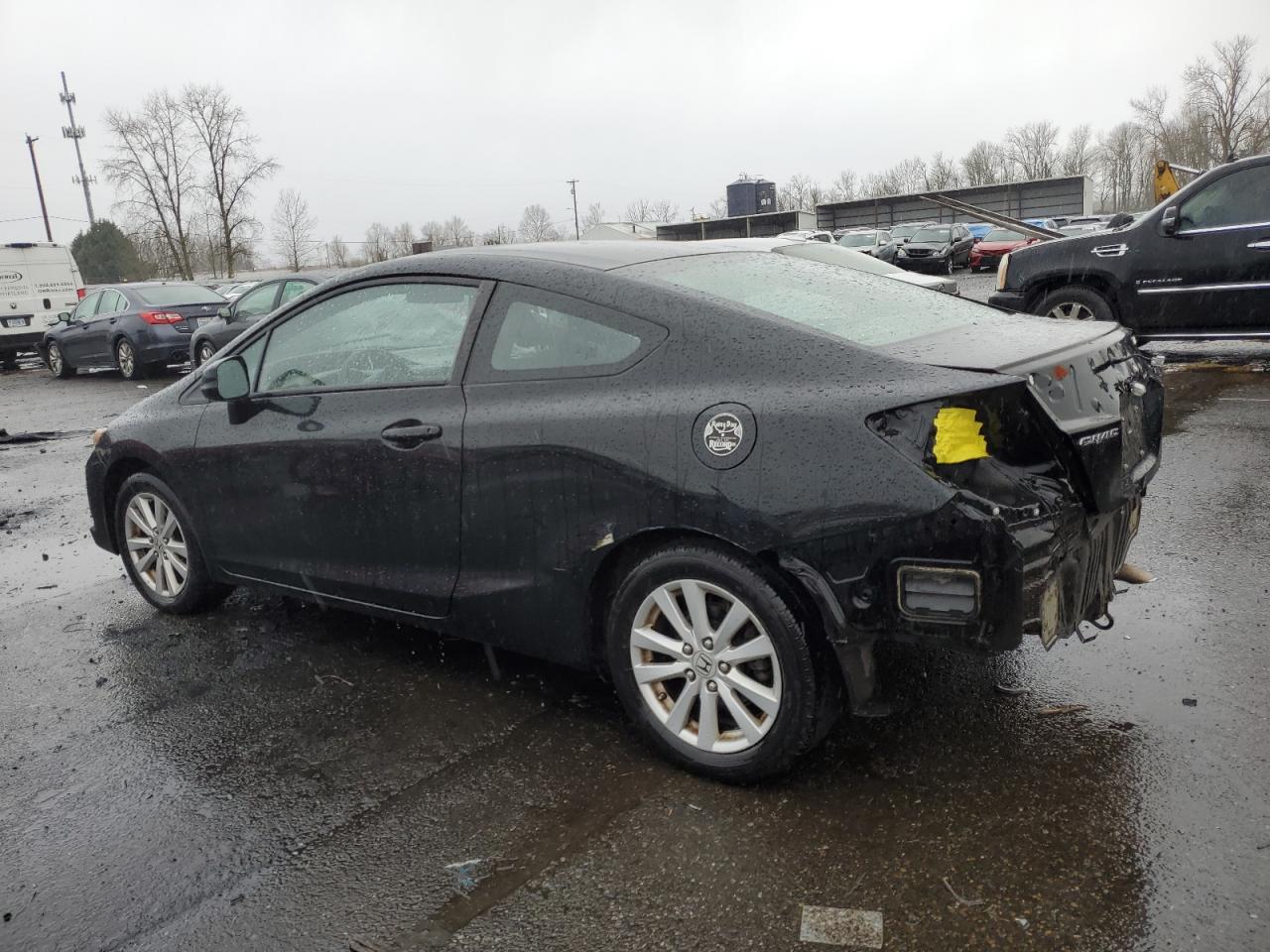 2012 Honda Civic VIN 2HGFG3B8XCH527166 Copart auction photo, rear end damage thumbnail 2