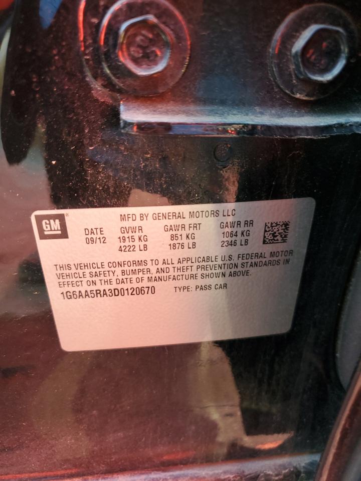 2013 Cadillac ATS VIN 1G6AA5RA3D0120670 Copart auction photo, front end damage thumbnail 12