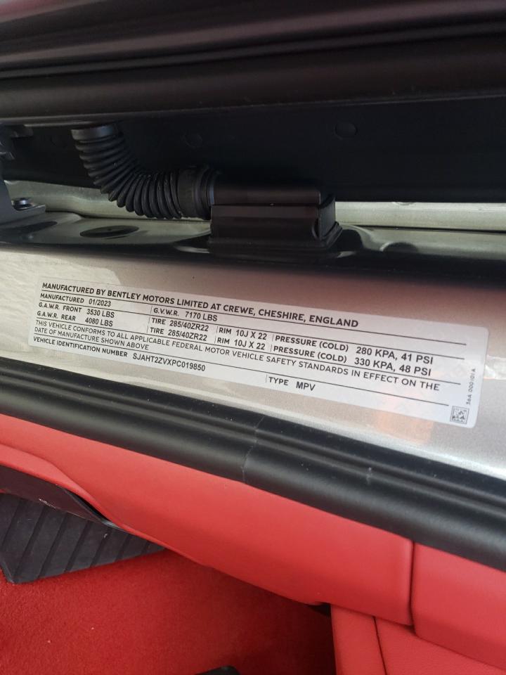 2023 Bentley Bentayga VIN SJAHT2ZVXPC019850 Copart auction photo, vandalism damage thumbnail 15