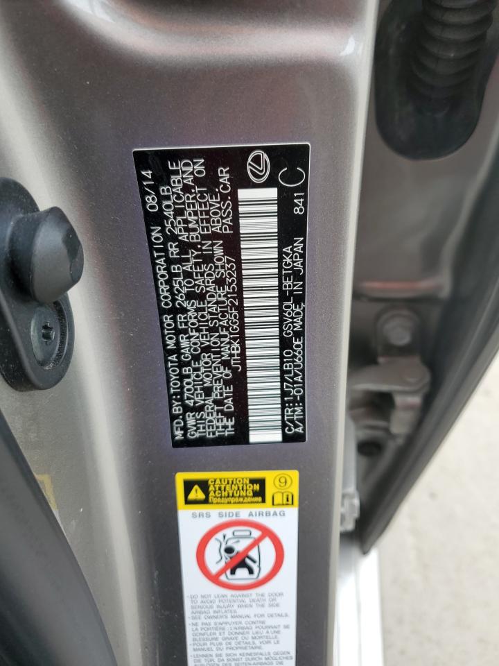 2015 Lexus ES VIN JTHBK1GG5F2153237 Copart auction photo, rear end damage thumbnail 12