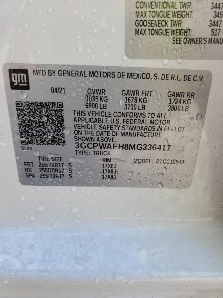 2021 Chevrolet Silverado VIN 3GCPWAEH8MG336417 Copart auction photo, front end damage thumbnail 13