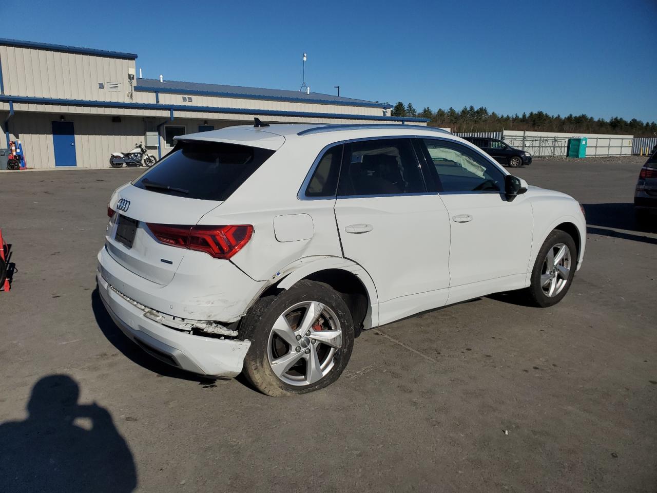 2020 Audi Q3 VIN WA1AECF39L1045150 Copart auction photo, side damage thumbnail 3