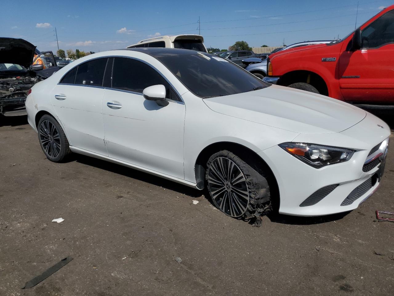 2021 Mercedes-Benz CLA-klasse VIN W1K5J4GBXMN151976 Copart auction photo, all over damage thumbnail 4