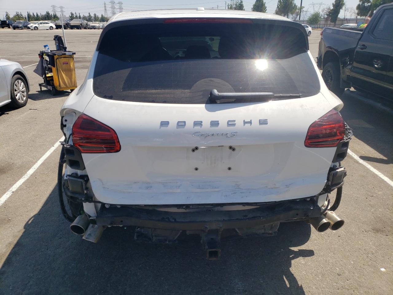 2018 Porsche Cayenne VIN WP1AB2A27JLA61046 Copart auction photo, rear end damage thumbnail 6