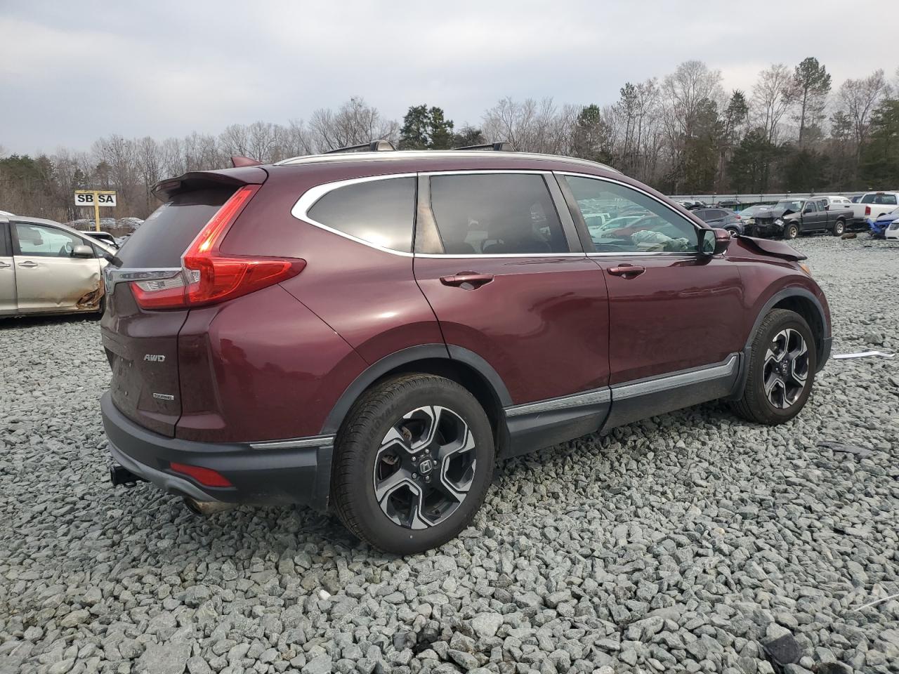 2018 Honda CR-V VIN 7FARW2H93JE024451 Copart auction photo, front end / side damage thumbnail 3