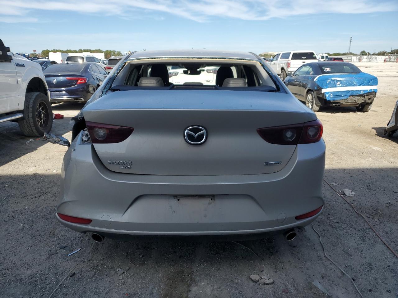 2022 Mazda 3 VIN JM1BPBCL8N1507347 Copart auction photo, all over / rear end damage thumbnail 6