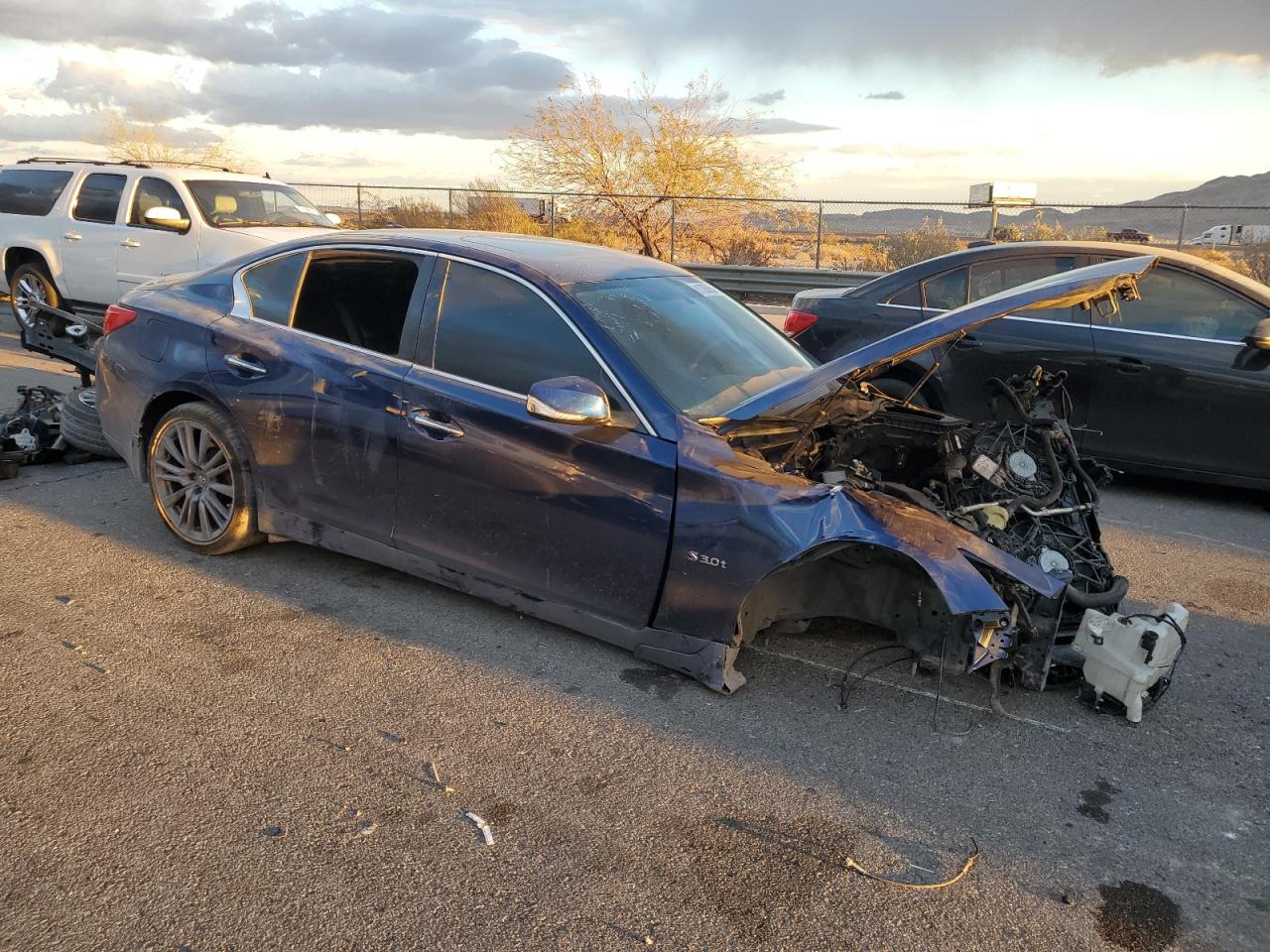 2017 Infiniti Q50 VIN JN1FV7AP2HM850140 Copart auction photo, vandalism damage thumbnail 4