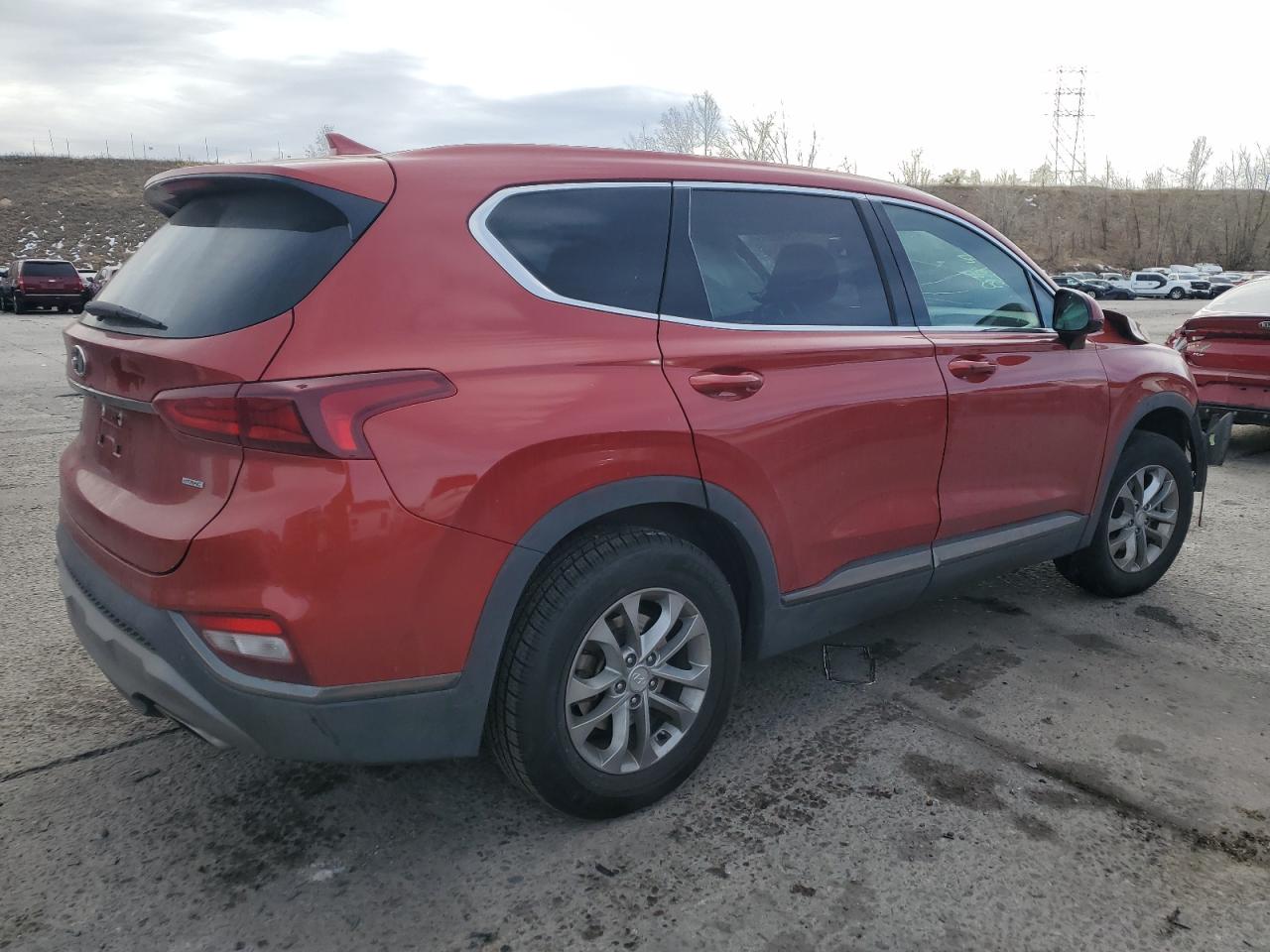 2019 Hyundai Santa Fe VIN 5NMS3CAD7KH035530 Copart auction photo, front end / side damage thumbnail 3