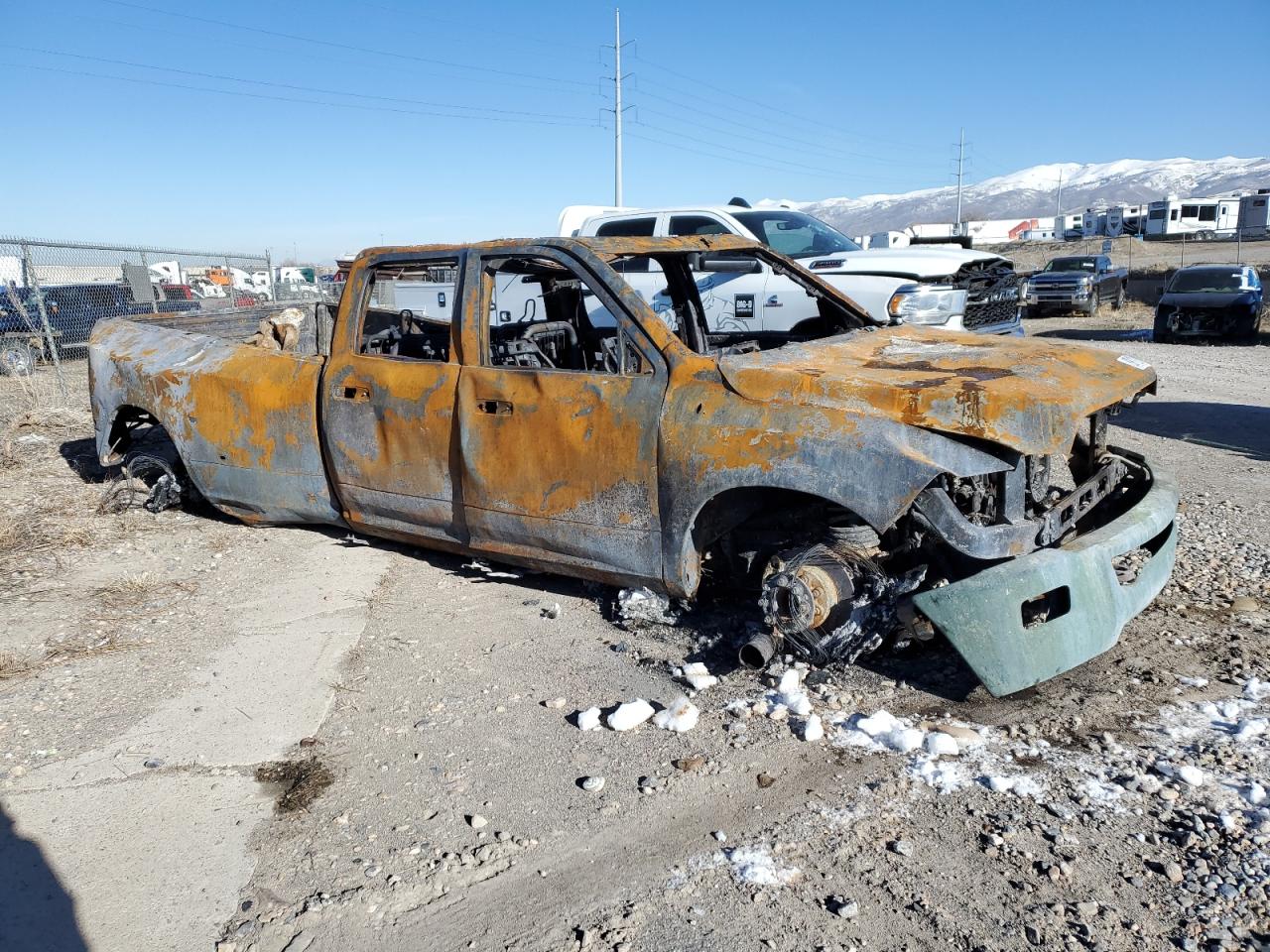 2012 Dodge RAM VIN 3C63DRJL3CG107467 Copart auction photo, burn damage thumbnail 4