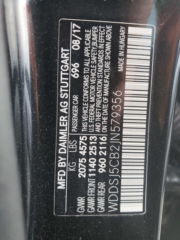 2018 Mercedes-Benz CLA-klasse VIN WDDSJ5CB2JN579356 Copart auction photo, front end damage thumbnail 13