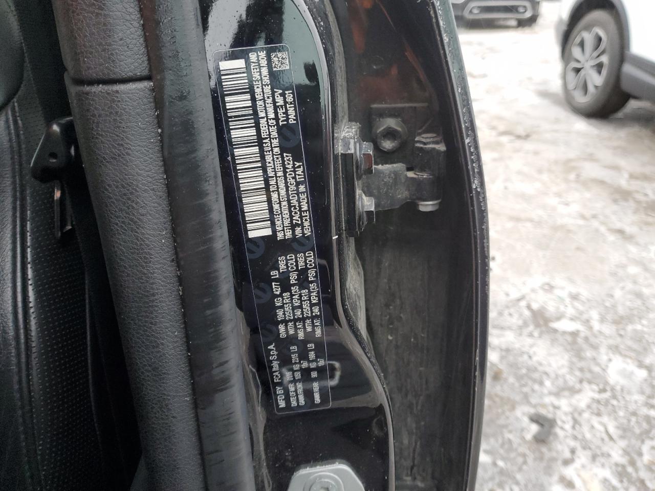 2016 Jeep Renegade VIN ZACCJADT9GPD14237 Copart auction photo, front end damage thumbnail 13
