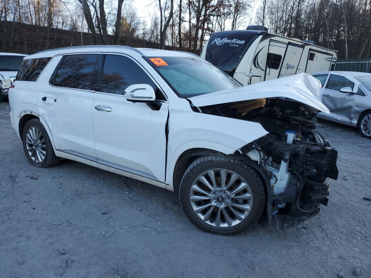 2020 Hyundai Palisade VIN KM8R5DHE7LU043436 Copart auction photo, front end / undercarriage damage thumbnail 4