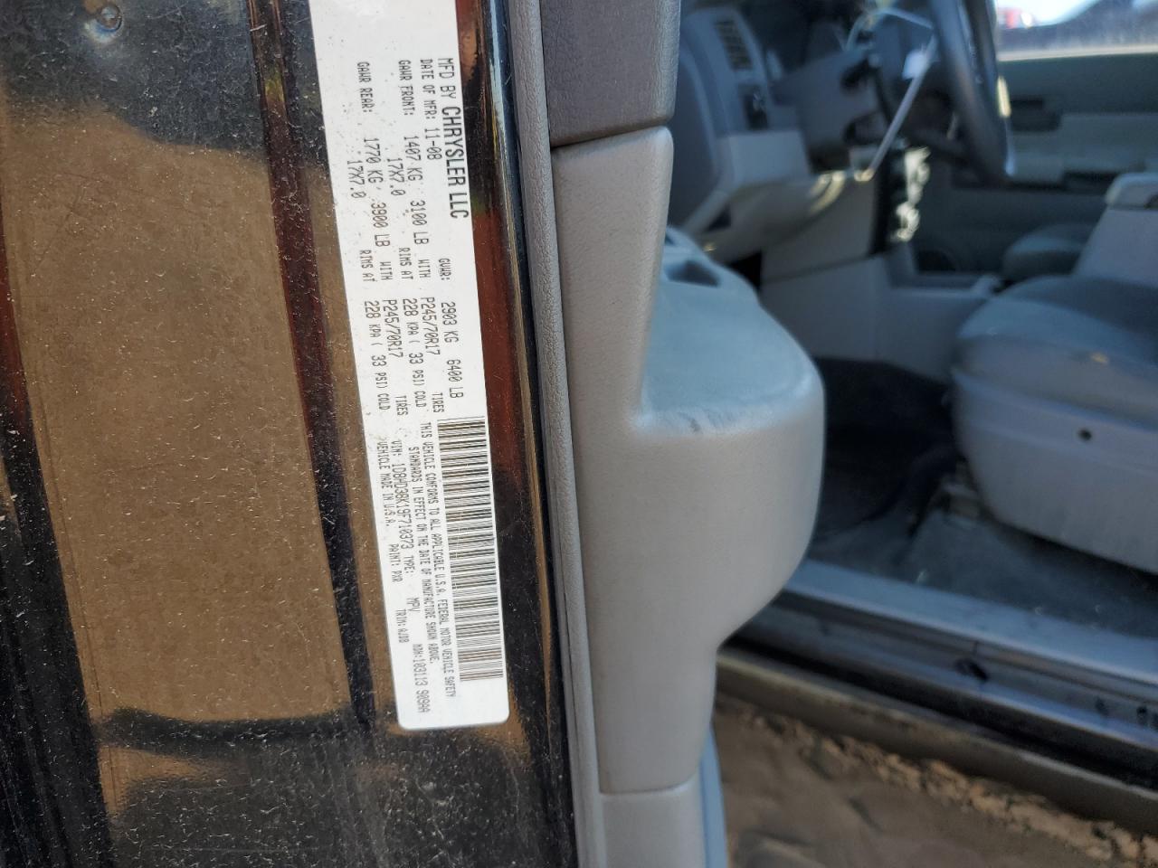 2009 Dodge Durango VIN 1D8HD38K19F710373 Copart auction photo, front end damage thumbnail 12
