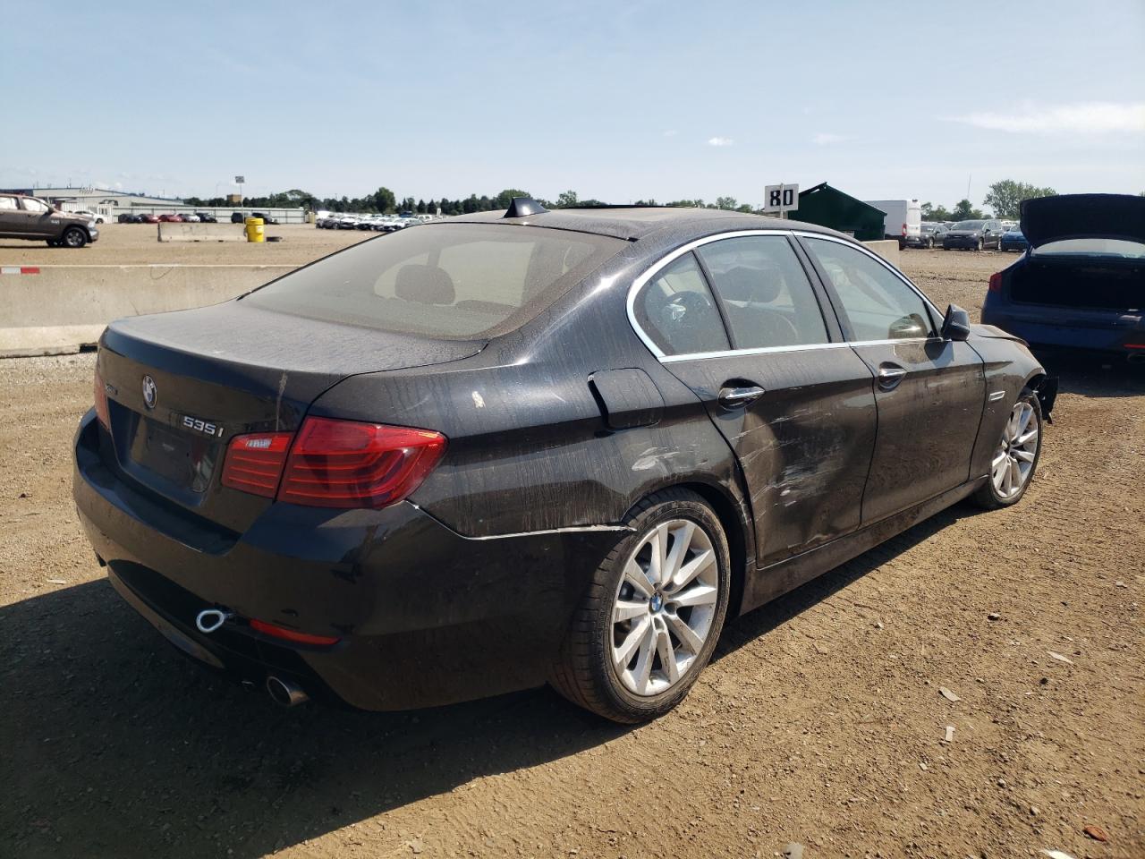 2016 BMW 5er VIN WBA5B3C55GG257114 Copart auction photo, all over / front end damage thumbnail 3