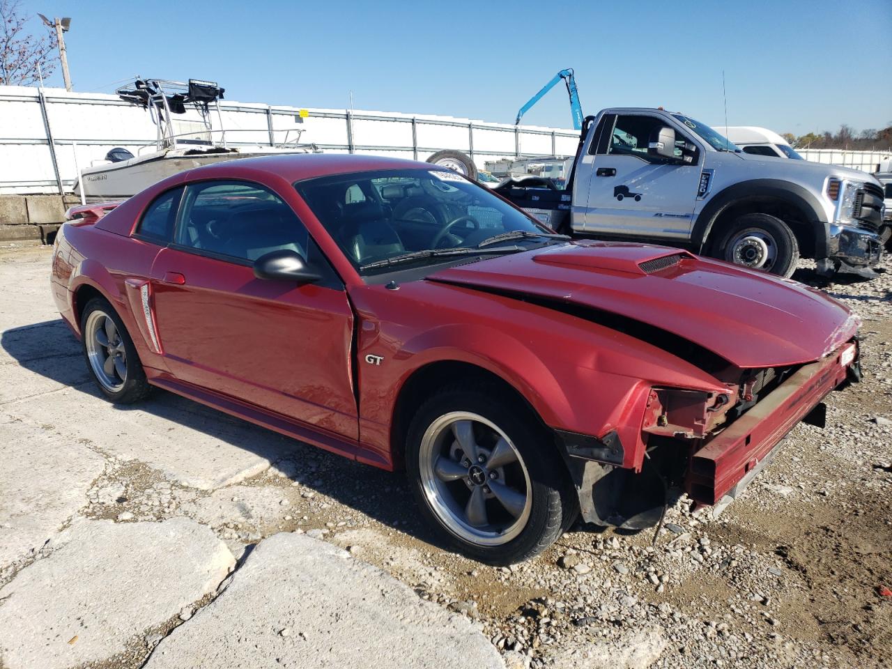 2001 Ford Mustang VIN 1FAFP42X51F241614 Copart auction photo, front end / side damage thumbnail 4