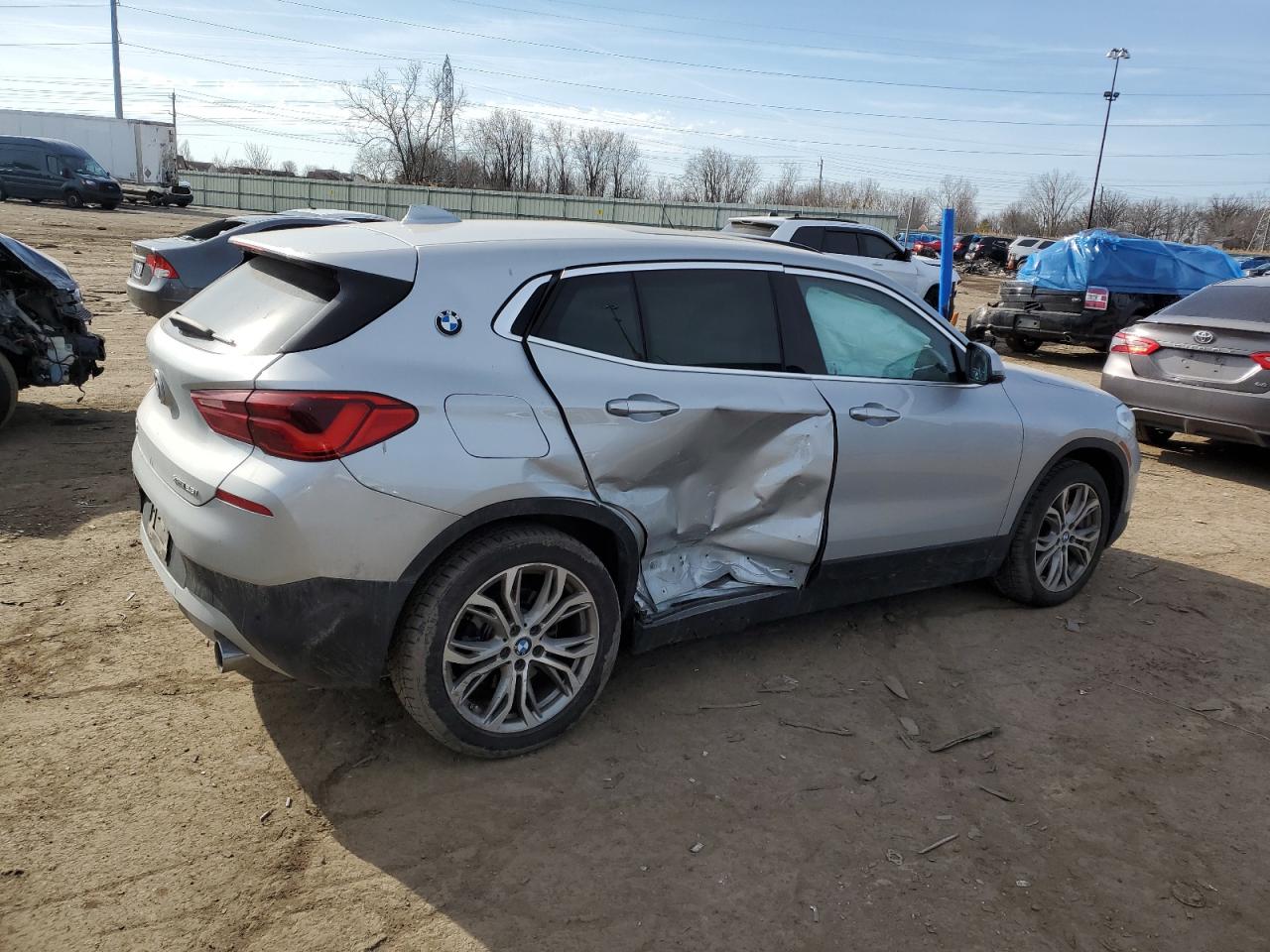 2020 BMW X2 VIN WBXYJ1C02L5P07094 Copart auction photo, side damage thumbnail 3
