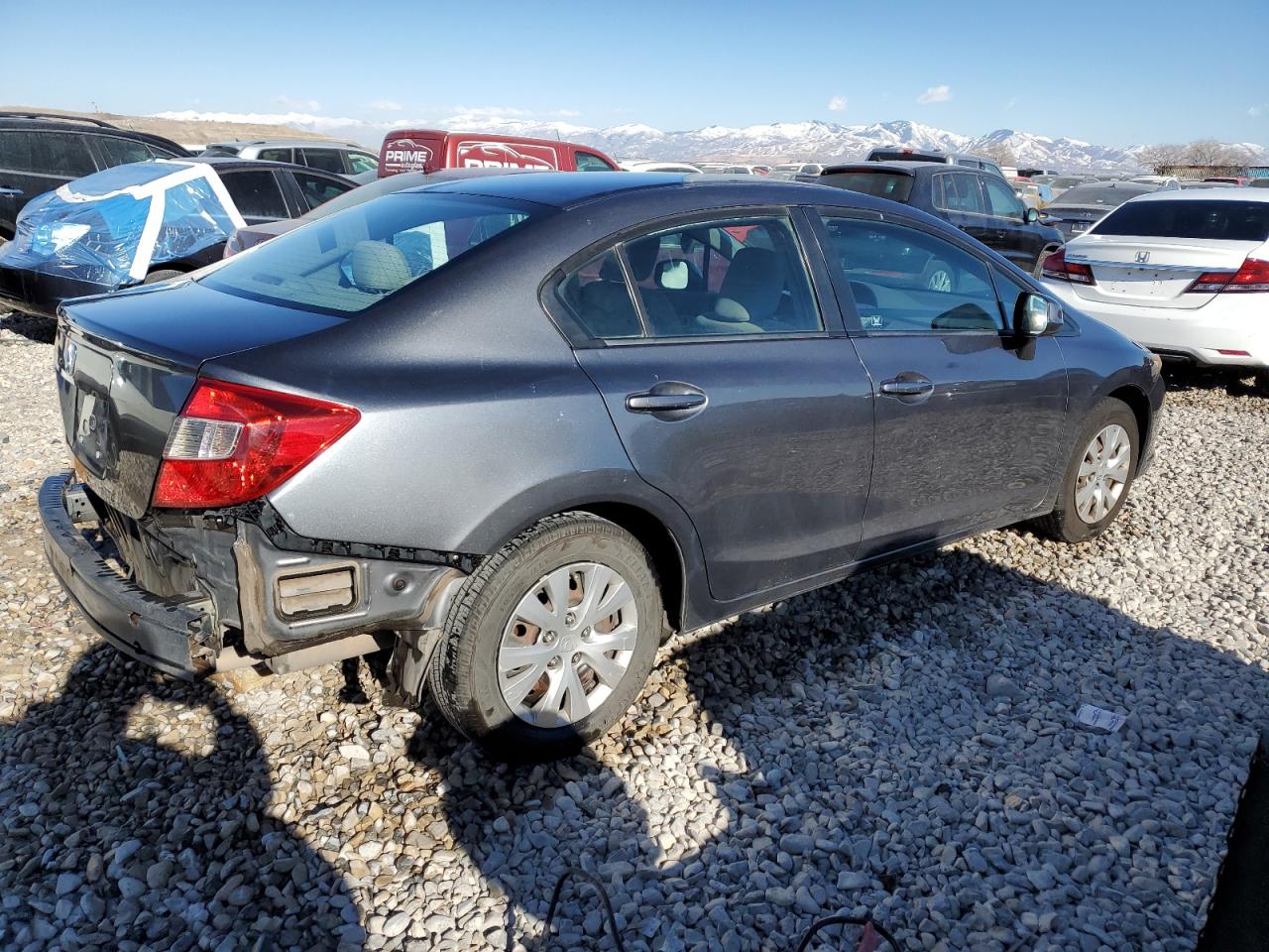 2012 Honda Civic VIN 2HGFB2F54CH306557 Copart auction photo, rear end damage thumbnail 3