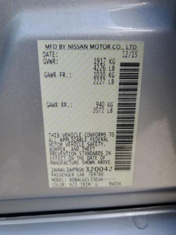 2016 Nissan Altima VIN 1N4AL3AP9GN320042 Copart auction photo, rear end damage thumbnail 12