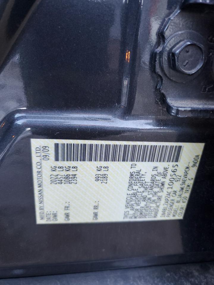 2010 Nissan Altima VIN 1N4BL2AP2AC100565 Copart auction photo, side / minor dent/scratches damage thumbnail 12