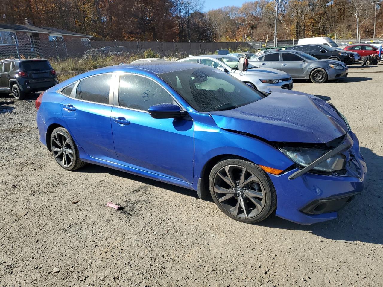 2019 Honda Civic VIN 2HGFC2F86KH566447 Copart auction photo, front end / side damage thumbnail 4