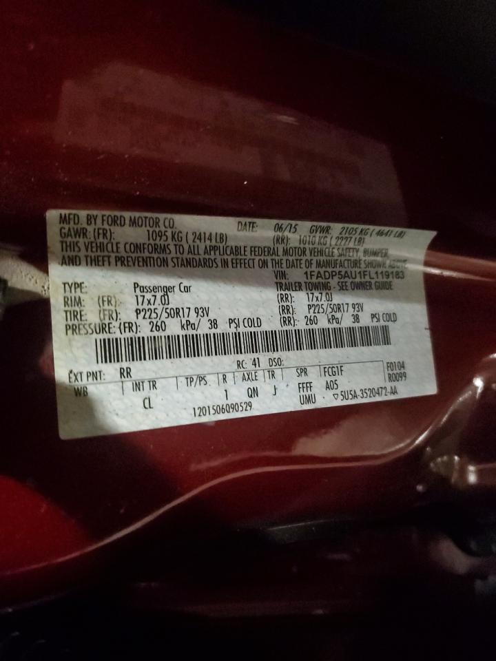 2015 Ford C-MAX VIN 1FADP5AU1FL119183 Copart auction photo, front end damage thumbnail 12
