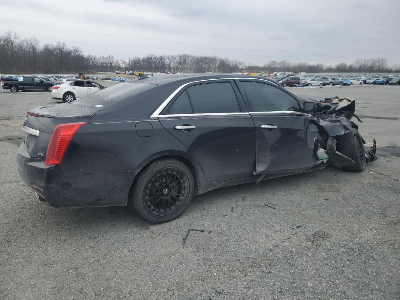 2014 Cadillac CTS VIN 1G6AY5S37E0166852 Copart auction photo, front end / side damage thumbnail 3