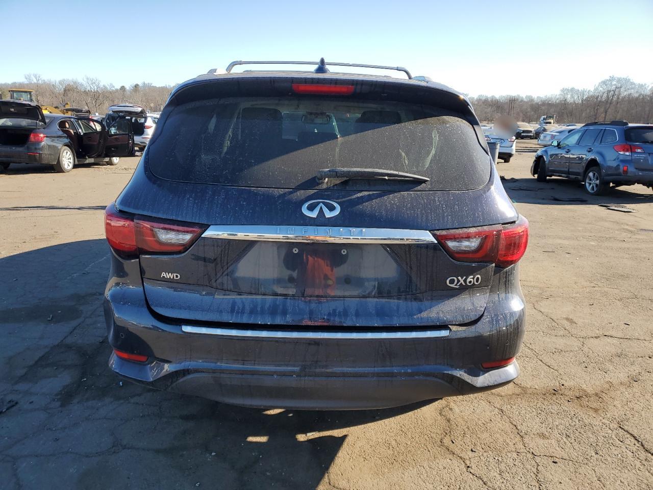 2019 Infiniti QX60 VIN 5N1DL0MMXKC516756 Copart auction photo, front end / side damage thumbnail 6